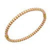 Diseño de Nicho Europeo y Americano Círculo Geométrico Esmalte de Goteo Circonita Incrustada Perla de Concha Set de Pulseras de Acero Inoxidable Chapado en Oro de 18K