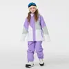 Conjunto de Macacão de Esqui Infantil para Meninos e Meninas Inverno Exterior Impermeável Quente Espessado Prancha Única e Prancha Dupla Macacão de Esqui Infantil