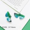 Colgante termorretráctil de resina de Ginkgo biloba con simulación de color, joyería hecha a mano, pendientes, collares y accesorios.