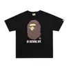 Camisetas de Marca de Moda Transfronteriza para Parejas para Hombres y Mujeres, Camiseta de Manga Corta con Cuello Redondo y Letras Digitales para Hombre, Cabeza de Mono Bape, Camiseta de Manga Corta para Mujer de Comercio Exterior