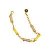 Pulsera delgada de bambú cepillado con incrustaciones de diamantes, estilo tienda de joyería de lujo chapada en oro vietnamita, nueva joyería exquisita de estilo chino para mujer