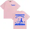 Rapper Nskk Kombate Merchandise do Álbum Camiseta Roupas Masculinas Moda Gótica High Street Camiseta de Algodão Masculina
