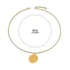 Nuevo Colgante de Acero de Titanio de Moda Más Vendido Cadena Retorcida Collar de Acero Inoxidable Joyería Redonda Collar de Gama Alta para Mujer