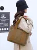 Bolsa de lona estilo bosque con múltiples compartimentos, bolsa tote pequeña estilo japonés ins para mujer, para estudiantes, para ir al trabajo y al día a día, se puede llevar cruzada