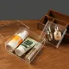 Caixa Transparente Plástico Acrílico Quadrada com Tampa e Base para Guardar Doces, Miniaturas e Embalagem para Exibição de Presentes