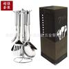 Mango Jiuzhu Suministros de Cocina de Acero Inoxidable Hogar Hotel Cocinar Polvo Olla para Pescar Pala Colador Espátula Sartén Tenedor para Carne Juego Venta al por Mayor