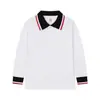 Camisa polo de manga larga para niño, uniforme escolar de algodón para niños, uniforme de preescolar con cuello para niñas, camisa base blanca, envío directo de una pieza
