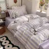 Estilo Muji novo conjunto de três peças macio e amigável à pele conjunto de quatro peças lençol capa de edredom conjunto de três peças para dormitório estilo lençol com elástico