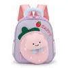 Mochila Infantil Nuvem de Morango para Jardim de Infância Meninos e Meninas Pequena Bolsa Escolar Leve Redutora de Carga Mochila de Viagem para Bebê