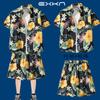 Traje de Camisa de Playa de Manga Corta de Verano para Hombre Vacaciones de Viaje en Sanya Ropa de Tallas Grandes Ropa de Viaje a la Orilla del Mar Ropa de Verano