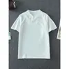 Camiseta retro americana de manga corta resistente para hombre, cuello mao de verano, con cremallera, moderna, casual, corte holgado, top versátil