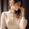 Estilo Francés Estilo Chanel Camiseta Interior para Mujer Otoño e Invierno Camiseta Base Diseño Sensorial Top Camisa de Chifón Sensación de Alta Gama Hermosa Camisa Pequeña