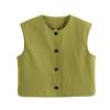 Comercio Exterior Transfronterizo Mujer Otoño 2025 Estilo Europeo y Americano Sin Mangas Cuello Redondo Un Botón Multicolor Chaleco Chaleco Mujer A1924071