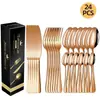26 Modelos Nuevos de Vajilla de Acero Inoxidable 1010 Transfronteriza Juego de 16/24/30 Piezas Vajilla Occidental Cuchillo para Bistec, Tenedor, Cuchara Juego en Caja de Regalo