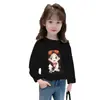 H2301 # Camiseta de Manga Larga para Niña, Estilo Primavera, Moda, Camiseta Básica de Algodón Puro para Niños Mayores, Top Corto para Niñas