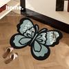 Alfombrilla de Piso Absorbente para Baño Estilo Medieval Tardío con Forma de Mariposa, Alfombrilla para Pies de Inodoro Irregular, Alfombrilla Antideslizante de Diatomeas para Lavabo