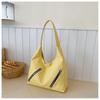 Comércio Exterior Cor Pura 2025 Nova Bolsa Tote Design de Grande Capacidade Bolsa de Axila Tendência Casual Roupas de Trabalho Bolsa de Ombro
