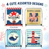 Mochila con cordón de terciopelo, bolsa con cordón estilo mochila, personalizada, transfronteriza, Amazon, patrón de estilo náutico impreso, bolsa de almacenamiento de viaje