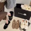 Zapatos peludos estilo francés para mujer, nuevo modelo de invierno 2026, mocasines Mary Jane de felpa sin cordones, zapatos de algodón