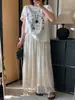 Moda Femenina Tallas Grandes Nueva Colección Primavera/Verano 2026 Shuangtian para Mujeres Curvilíneas, Elegante Falda Larga con Caída y Adorno de Encaje 9269