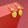 Aretes Dorados Arena para Mujer Aretes de Borla Corazón Estilo Étnico Aretes para Mujer Transmisión en Vivo Joyería Versión Coreana Venta Directa de Fábrica
