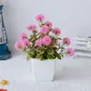 Venta Caliente Transfronteriza Planta de Simulación Planta Falsa Planta Verde Decorativa para Interiores y Exteriores Plástico Maceta Eucalipto Planta Pequeña en Maceta
