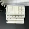 Caixa de Joias Vintage com Grão de Madeira de Nogueira para Brincos, Pulseiras, Caixa de Armazenamento para Mesa, Brincos de Luxo Leve, Anéis, Organizador de Joias, Colar