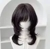 Peluca de Alta Calidad Estilo Medusa para Mujer, Estilo Japonés Vintage, Cabello a la Altura de la Clavícula, Flequillo Recto, Peluca Completa Corte Princesa que Enmarca el Rostro para el Uso Diario
