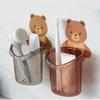 TikTok Mesmo estilo vaso sanitário rack de armazenamento Punch-Free Cartoon Bear WC Storage rack Wall-Mounted Storage Box