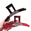 Pinza para el Cabello Grande de Moda Estilo Lujo Ligero con Pedrería Roja, Exquisito Accesorio para el Cabello de Gran Capacidad para Cabello Grueso, Adecuado para Recogidos Completos
