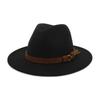 Sombreros de fieltro de ala ancha unisex para hombre y mujer, sombrero Panamá Trilby, sombrero de jazz
