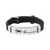 Pulseira de silicone TEMU 12 constelações moda aço inoxidável logo com letras pulseira ajustável