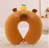 Almohada Cervical con Funda de Cuero Espuma Viscoelástica Almohada con Forma de U Dibujo Animado Regalo Bordado de Logo para el Hogar Almohada de Viaje de Rebote Lento para Dormir