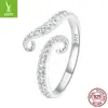 Anillo Abierto de Tentáculo de Pulpo de Diseño Original Yinzhiyun Anillo de Pulpo Texturizado de Plata S925 Scr842