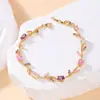 Pulseira Exquisita Colorida Popular da Moda com Zircônia Doce Elegante Pulseira Ins Versátil Acessível Luxo Joias de Alto Padrão para Mulheres