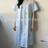 Vestido de Algodón y Seda para Mujer, Verano Manga Corta, Moderno y Elegante, Dobladillo Ancho Camisón, Estilo Mamá Joven, Modelo 2025