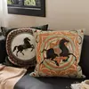 Cojín Decorativo de Peluche de Poni Marrón Lindo de Dibujos Animados para Sofá de Sala de Estar, Cojín de Respaldo para Cabecera de Dormitorio, Sensación de Alta Gama