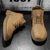 Nuevos Zapatos Casuales para Hombre Primavera y Otoño 2026, Zapatos Casuales de Cuero Antideslizantes de Caña Alta Estilo Británico, Zapatos de Moda Tendencia para Hombre