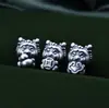 Cuentas Separadoras Dragón del Zodiaco de Plata Pura 999 3D Cuentas Dragón de las Cinco Bendiciones Joyería para el Año del Dragón Accesorios Cuerda Trenzada con Cuentas DIY