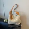 Bolso de Paja Retro de Gran Capacidad para Mujer 2026 Primavera Nuevo Bolso de Hombro/Axila de Lujo de Alta Gama para Vacaciones en la Playa