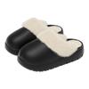 Pantuflas de Algodón para Mujer Otoño e Invierno, Antideslizantes e Impermeables, Pantuflas Peludas para Hombre para Uso en Casa, Zapatos de Algodón para Exteriores para Mantener el Calor