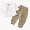 Duffian Bonito Roupas Infantis de Alta Qualidade Roupa Masculina de Primavera Algodão Puro Estilo Coreano Conjunto Esportivo Calça Básica Fashionável Bonito Fashionável Primavera e Outono