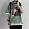 T-shirt japonesa estilo Harajuku estilo verão Hong Kong Marca da moda masculina Loose Fashionable All-match 2023 Nova camiseta de manga curta estilo coreano elegante