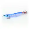 Personalización de Comercio Exterior Yun Jia Equipo de Pesca Camarón Plátano #2.0 Escama Brillante Anzuelo para Calamar Jig de Madera Aguja para Calamar Camarón Plátano