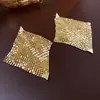 Pendientes de Borla Triangulares Cuadrados de Aguja Plateada, Pendientes de Lujo Ligero y de Alta Gama, Estilo Europeo y Americano, Pendientes Exagerados Únicos y Elegantes para Mujer