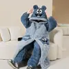 Pijama masculino inverno forrado com fleece espessado acolchoado de três camadas roupão de dormir longo quente de fleece de coral para crianças mais velhas e adolescentes conjunto