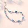 Pulseira de Casal de Cristal Coração do Oceano para Mulheres Pulseira de Diamante Coração do Oceano de Luxo de Alta Qualidade para Mulheres Pulseira de Diamante Estilo Coreano