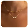 Collar Transfronterizo Europeo y Americano Nuevo Corazón de Zircón 26 Letras Colgante Letra Az Cadena para Clavícula de Cobre Incrustada con Zircón Inicial