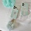 Funda tipo cruz de encaje estilo coreano adecuada para iPhone 17 Pro Max, iPhone 16 Pro y iPhone 15
