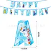 Decoração de Aniversário de Princesa para Crianças Bandeira de Desenho Homem-Aranha Minnie Stitch Faixa de Bandeirinhas de Papel